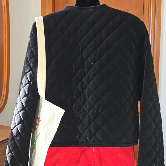 Vintage Quilted Velvet Gold Button Jacket - Picture 2 of 7